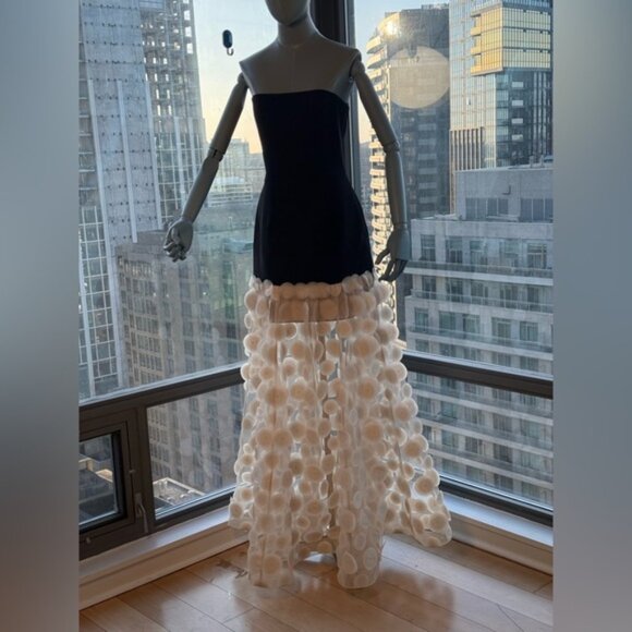 🆕 BRONX & BANCO 🧿 NWOT Harper Strapless Beige and Black Gown, Sz L US 8 - Picture 8 of 14